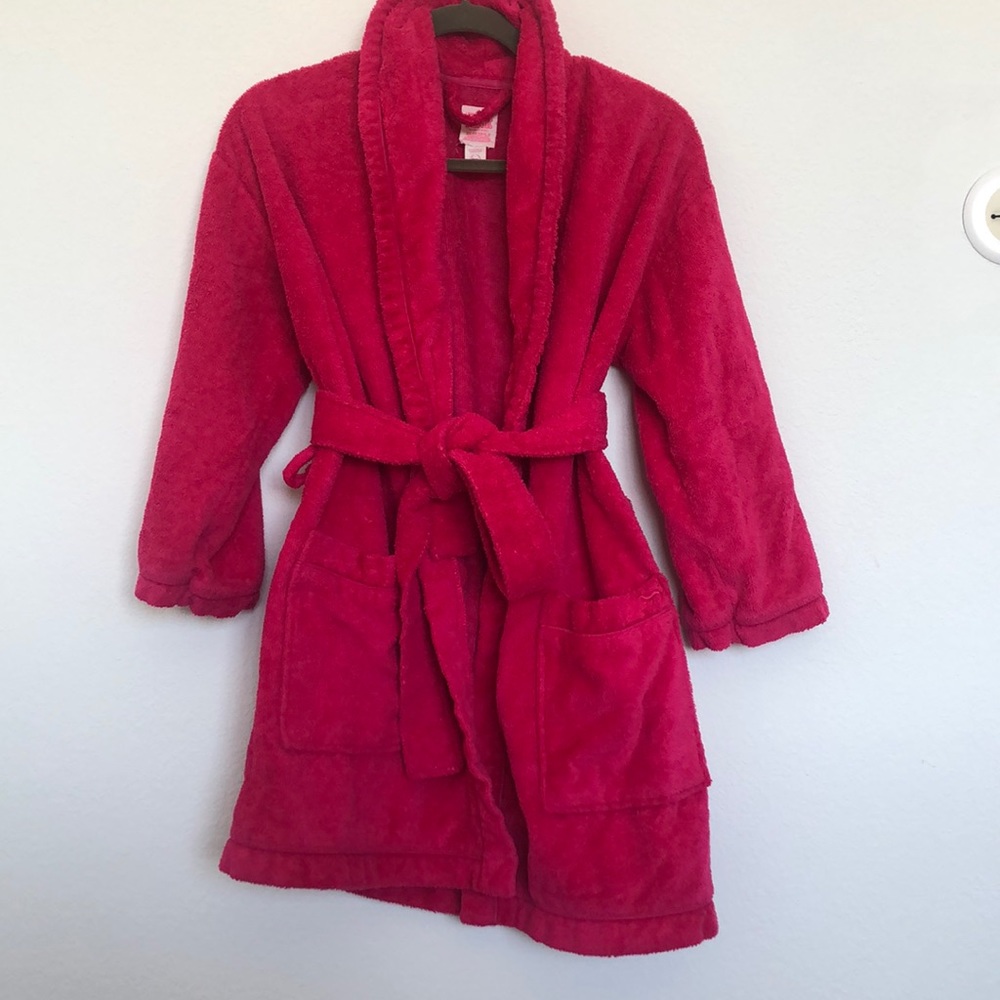 HOT pink terry cloth robe